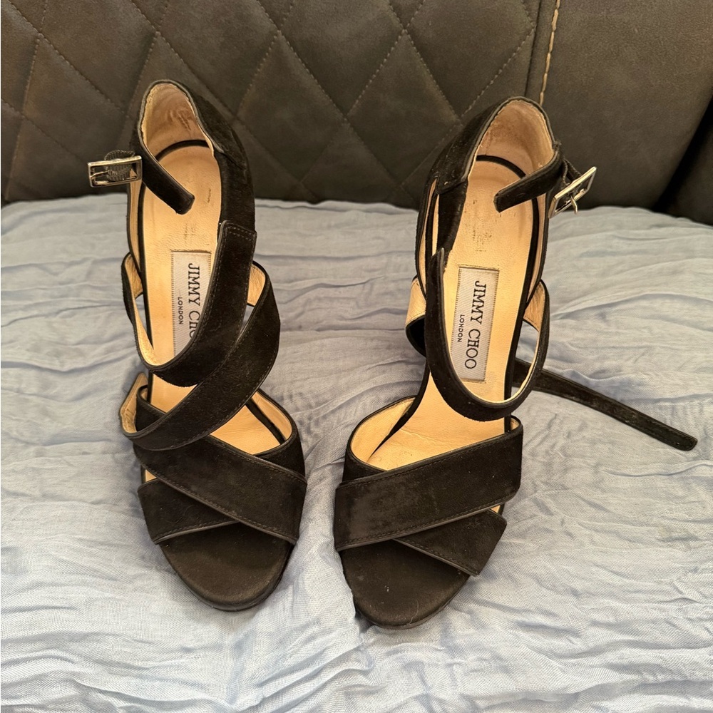 Jimmy Choo Elegant Black Velvet Heels